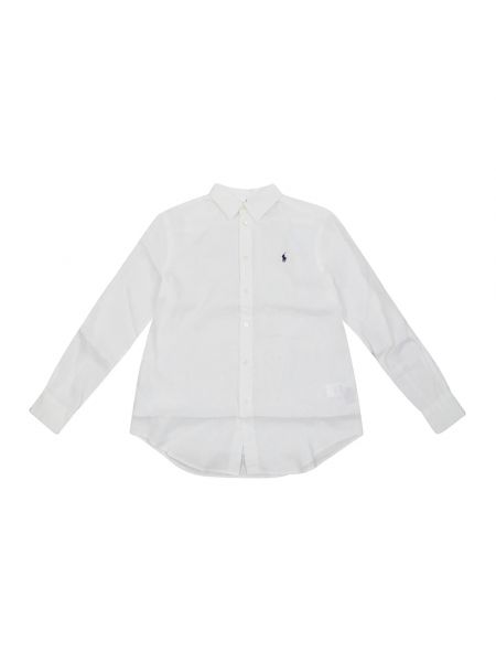 Biała lniana bluzka relaxed fit Polo Ralph Lauren