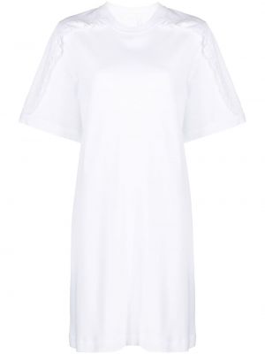 Bavlněné šaty s volány s krátkými rukávy See By Chloe - bílá