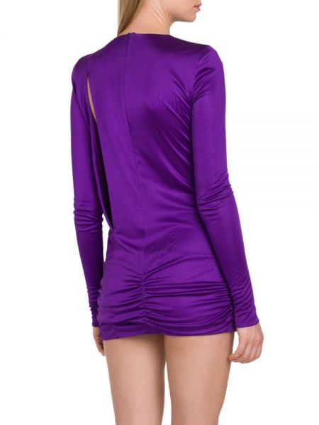 Шелковое платье мини Versace фиолетовое