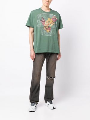 Raštuotas medvilninis marškinėliai Doublet žalia