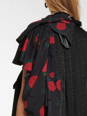 Robe mi-longue à fleurs Balenciaga