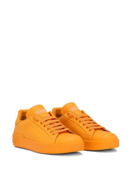 Kožené tenisky Dolce & Gabbana oranžové