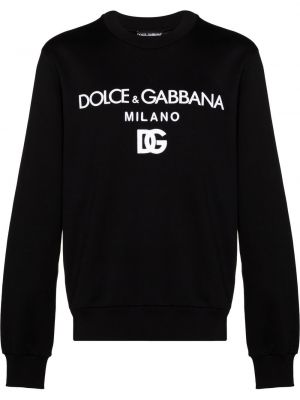Mikina bez kapucne s potlačou Dolce & Gabbana čierna