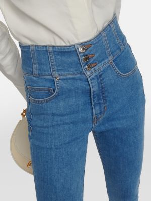 Zvonové džíny s vysokým pasem Veronica Beard modré