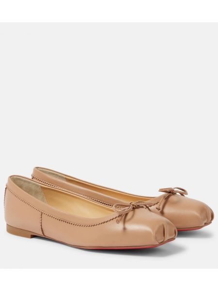 Läder ballerinas Christian Louboutin brun