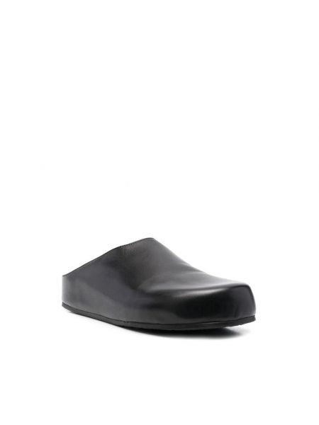Zapatillas de cuero de punta redonda Studio Nicholson negro