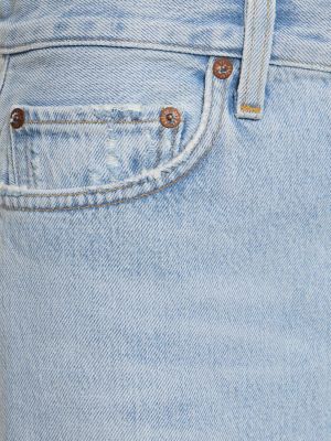 Bavlnená džínsová sukňa Agolde modrá