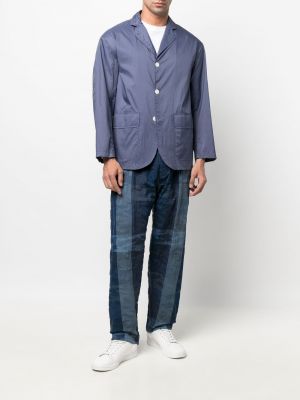 Nylonowe proste spodnie bawełniane Mackintosh niebieskie