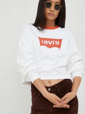 Bluza bawełniana z nadrukiem Levi's beżowa