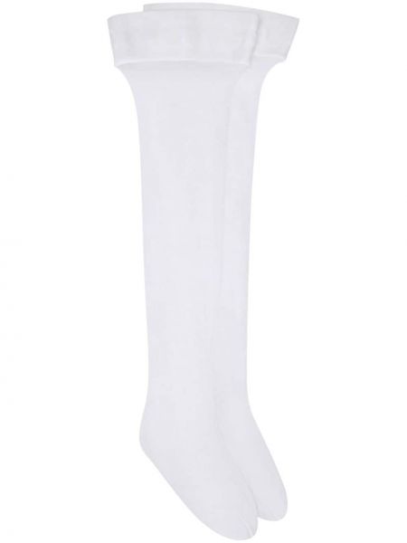 Прозрачни чорапи за жартиери Dolce & Gabbana бяло