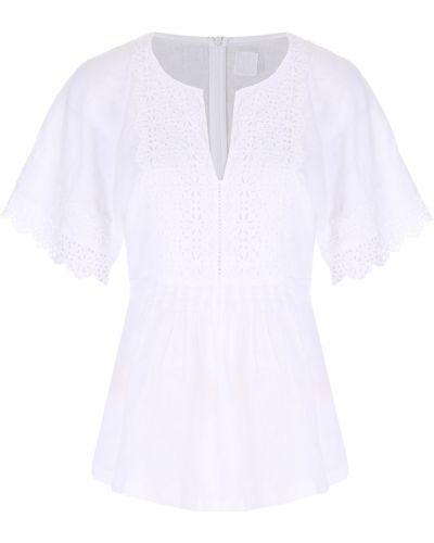 Льняная блузка 120% Lino, белая