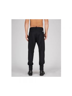 Pantalones rectos de lana plisados Dsquared2 negro