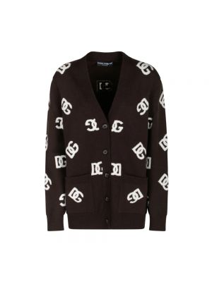 Sweter oversize Dolce And Gabbana brązowy