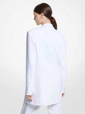 Пиджак с вышивкой из крепа Michael Kors белый
