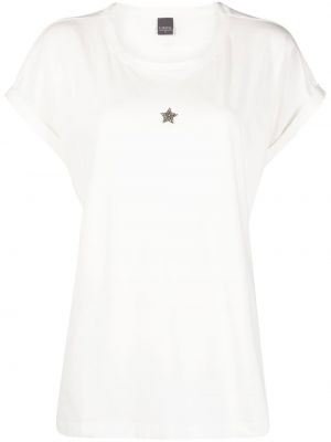 Βαμβακερή μπλούζα σε φαρδιά γραμμή Lorena Antoniazzi λευκό