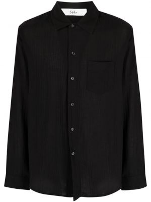 Βαμβακερό πουκάμισο Séfr μαύρο