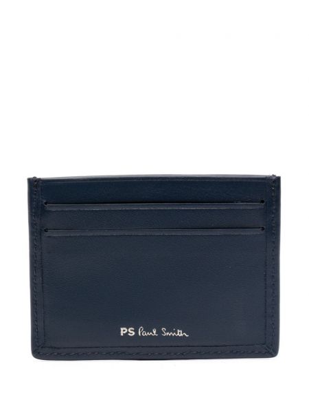 Haftowany portfel skórzany Ps Paul Smith niebieski