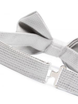 Žakardinis šilkinis kaklaraištis su lankeliu Tagliatore pilka