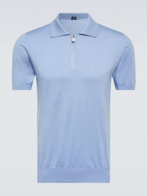 Kokvilnas polo krekls džersija Kiton zils