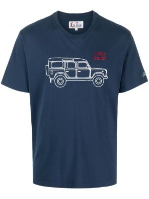 T-shirt di cotone con stampa Mc2 Saint Barth blu