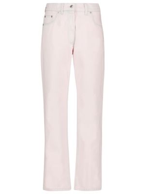 Straight fit džíny s vysokým pasem Prada růžové