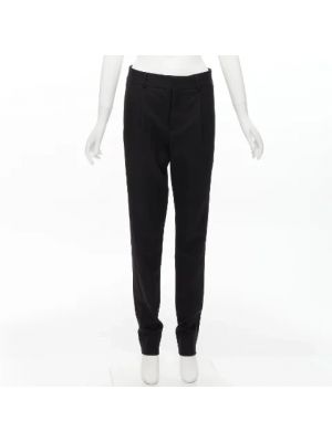 Pantalones de lana Saint Laurent Vintage negro
