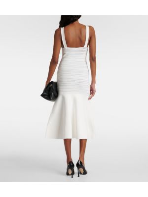 Μίντι φόρεμα από ζέρσεϋ Victoria Beckham λευκό