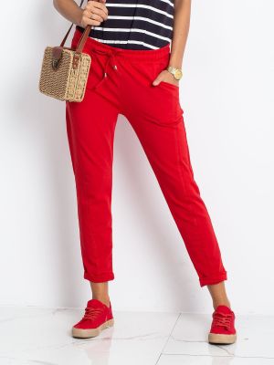 Melanžinės sportinės kelnes Fashionhunters raudona