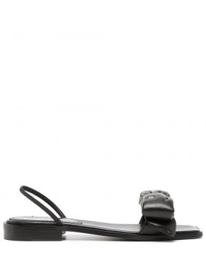 Kožené sandále s mašľou Dsquared2 čierna