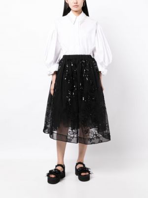 Tylové sukně s flitry Simone Rocha černé