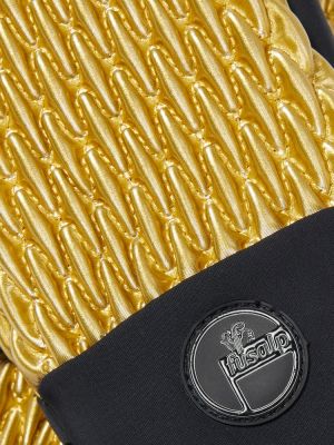 Prošívané kožené rukavice Fusalp zlaté