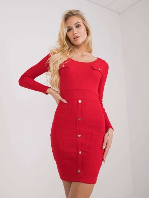 Triibuline kleit Fashionhunters punane