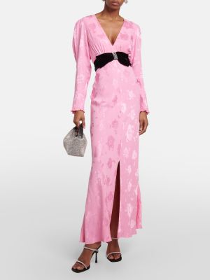 Φλοράλ μάξι φόρεμα Rixo ροζ