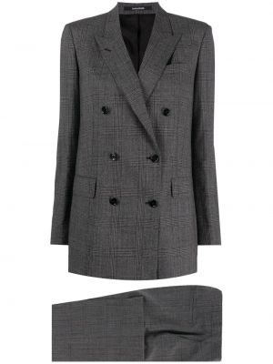 Kostkovaný oblek Tagliatore šedý