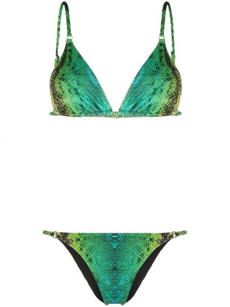 Bikini mit schlangenmuster Noire Swimwear grün