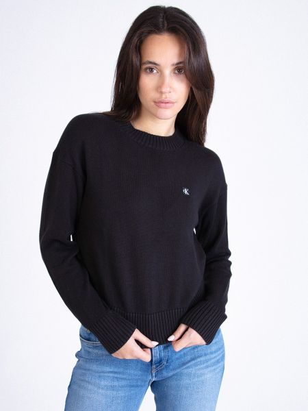 Jersey de algodón de punto de tela jersey Calvin Klein Jeans negro