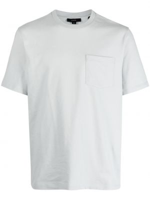 Bavlnené tričko s okrúhlym výstrihom Vince sivá