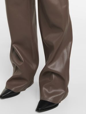 Pantalon en cuir large Stand Studio marron