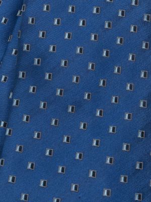Cravate à imprimé à motif géométrique en jacquard Brioni bleu