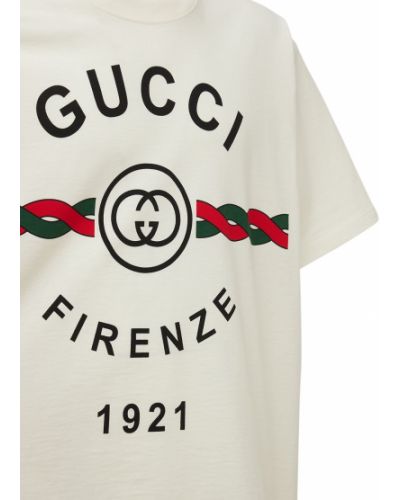 Oversized jersey pamut póló Gucci fehér