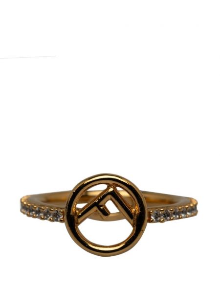 Krištáľový prsteň Fendi Pre-owned zlatá