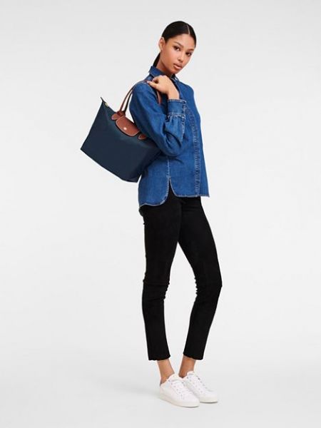 Нейлоновая сумка через плечо Longchamp синяя
