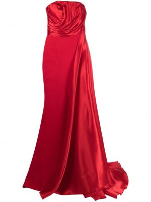 Plisseeritud lõhikuga kleit Gaby Charbachy punane