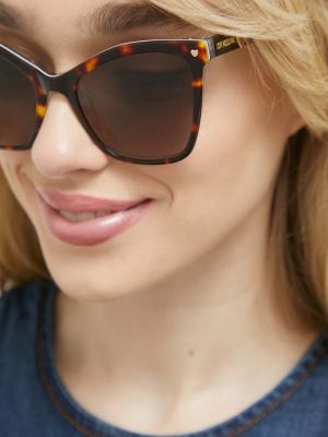 Okulary przeciwsłoneczne Love Moschino brązowe