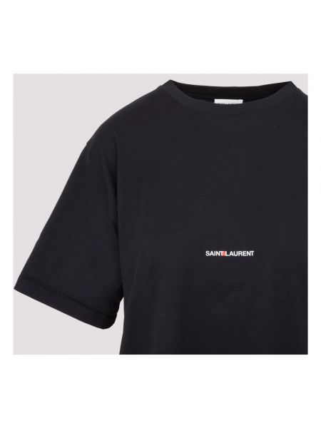 Camiseta de cuello redondo Saint Laurent negro