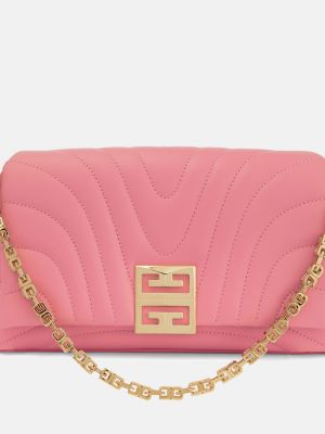 Prošívaná kožená kabelka Givenchy růžová