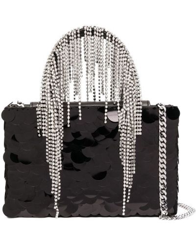 Kara sac cabas à franges en cristal - Noir