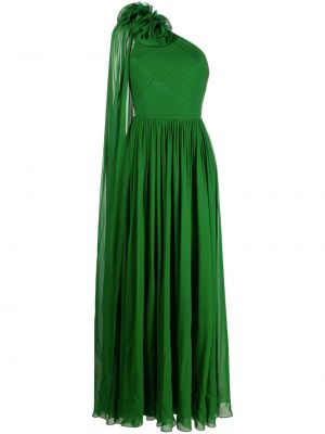 Asimetrična večerna obleka s cvetličnim vzorcem Elie Saab zelena