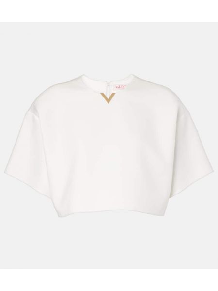 Bomuld crop top Valentino hvid