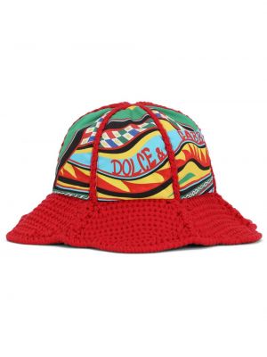 Cappello con stampa Dolce & Gabbana rosso